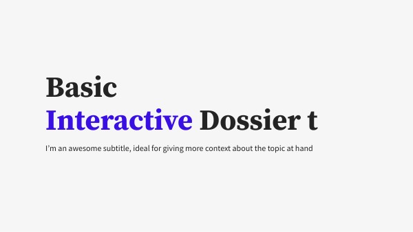 Dossier interactive basique | Genially
