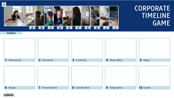 Corporate timeline game | Genially