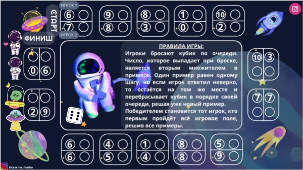 таблица умножения настольная игра