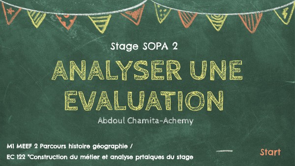 Abdoul Chamita-Achemy. Analyser une évaluation | Genially