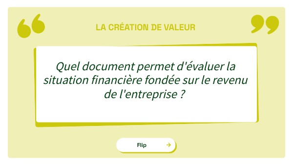 Flashcard SDGN Chapitre 11 Création de valeur 1ère STMG | Genially