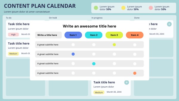 CONTENT PLAN CALENDAR