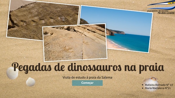 Pegadas de dinossauros na praia | Genially