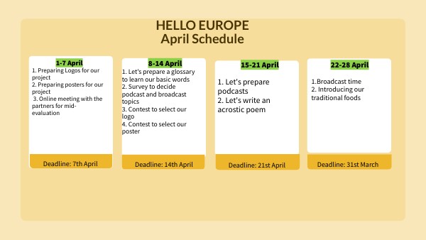 Copy - WEEKLY CALENDAR april | Genially