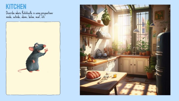 Prepositions: inside, outside, above, below, near | Genially