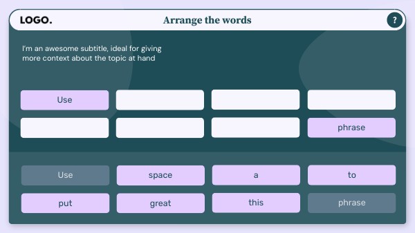 Arrange the words | Genially