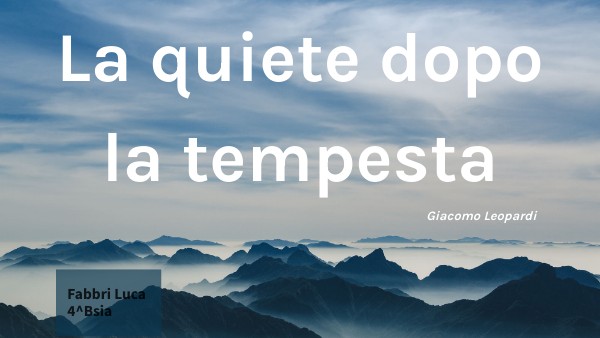 La Quiete Dopo La Tempesta Pdf La quiete dopo la tempesta
