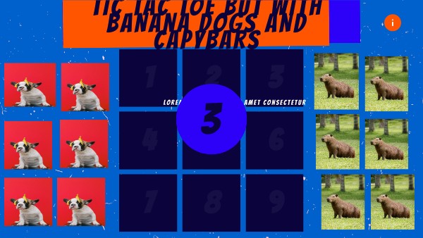 Tic Tac Toe but with banana dogs and capybaras