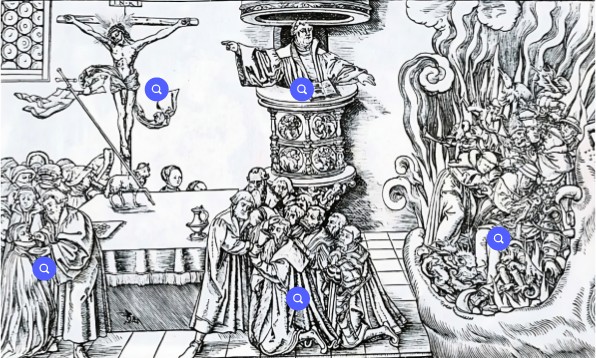 Luther séparant la vraie et la fausse Eglise